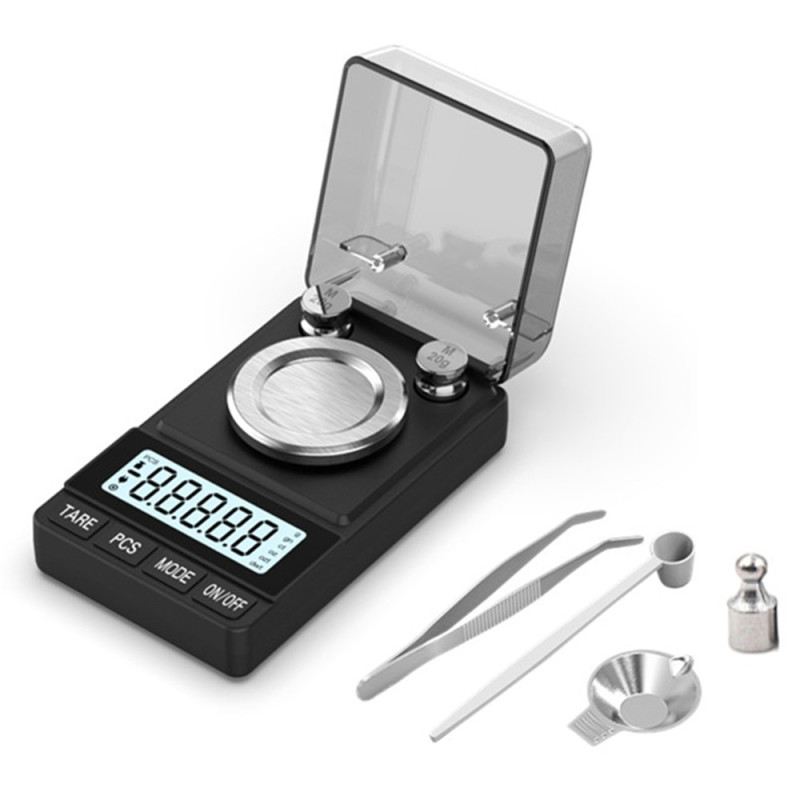 Digital scale 50g / 0.001g high-precision scale including calibration weights