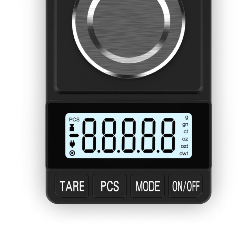 Digital vekt 50g / 0,001g høypresisjonsvekt inkludert kalibreringsvekter