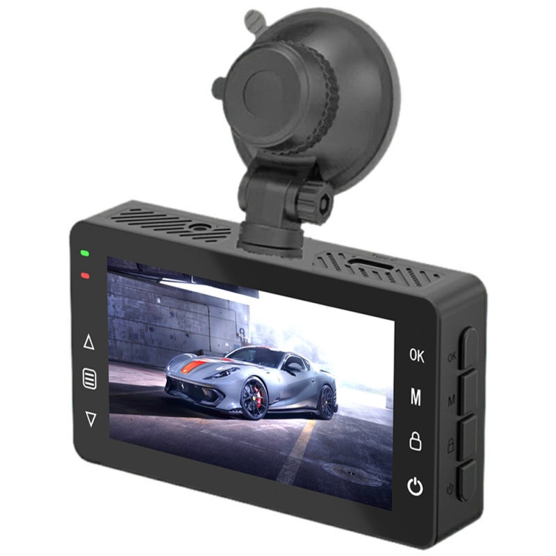 4K front 2K bagpå bil dashcam 3" dobbeltlinse WiFi smartphone-forbindelse