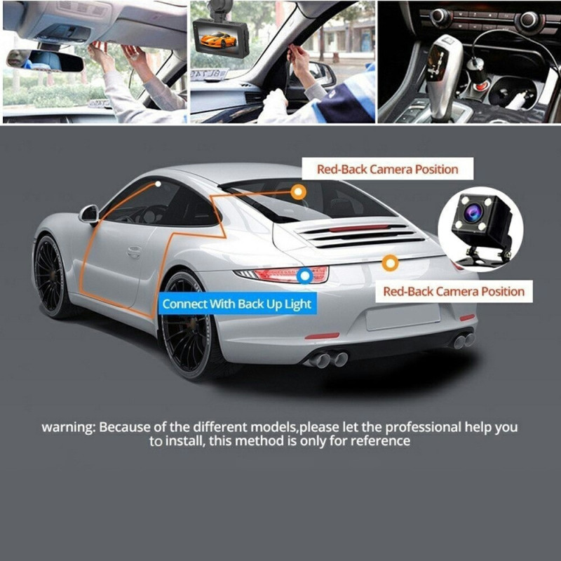 4K front 2K rear car dashcam 3" dual lens WiFi smartphone connection