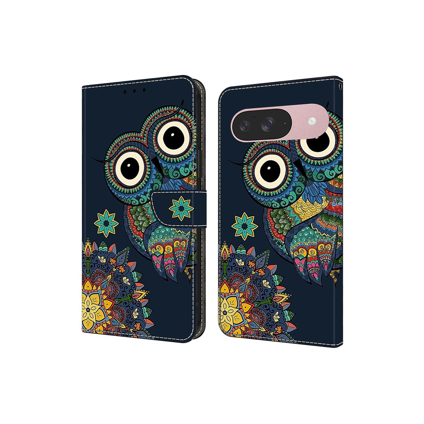 Google Pixel 10 Pro / 10 / 9 Pro / 9 Lompakkokotelo Kuvioitu PU-luomu Flip Teline Puhelinsuojus