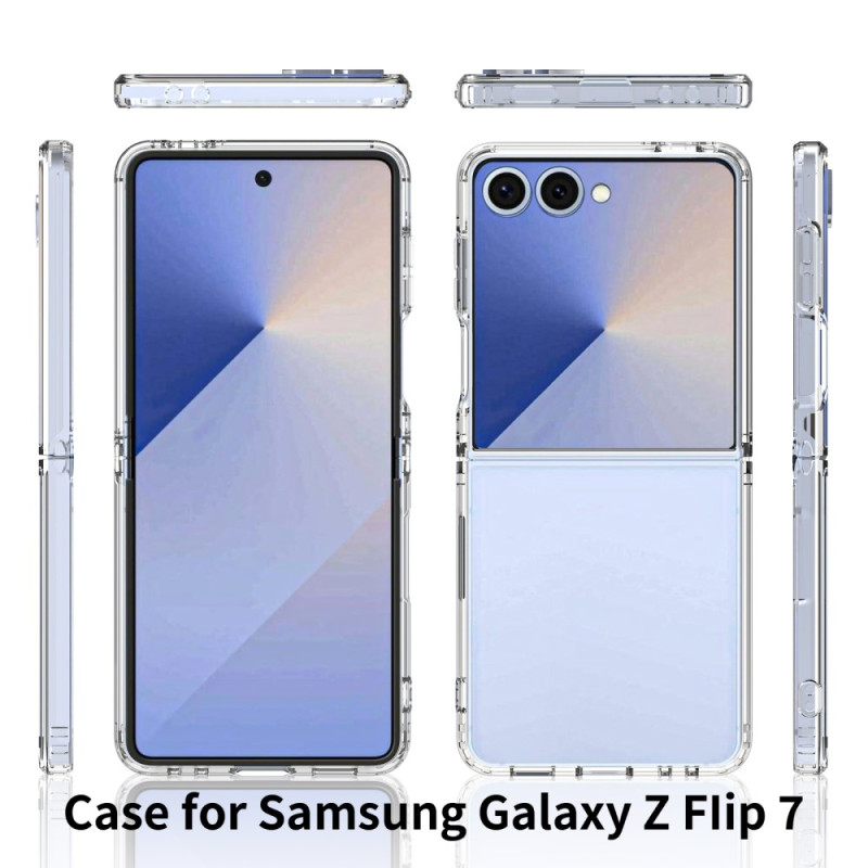 For Samsung Galaxy Z Flip7 5G Deksel TPU + Akryl Klar Telefondeksel, Integrert Design