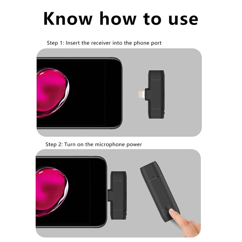 Trådløs mikrofon-lavalier til streaming af vlogging og live-udsendelser - USB-C