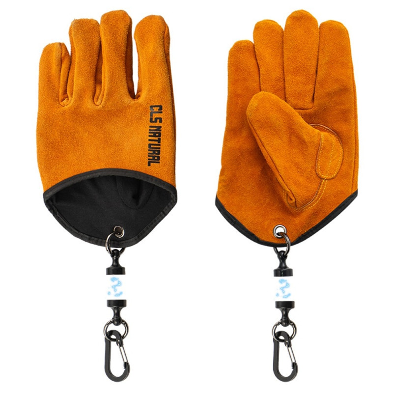 Split leather grill gloves heat insulating scald-proof gloves