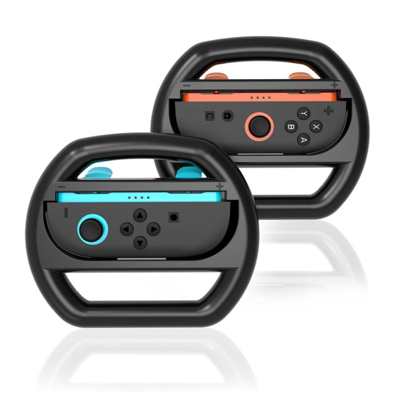 2 stk. kompatible med Nintendo Switch, 2 Joy-Con-håndtag, racerratgreb, tilbehør