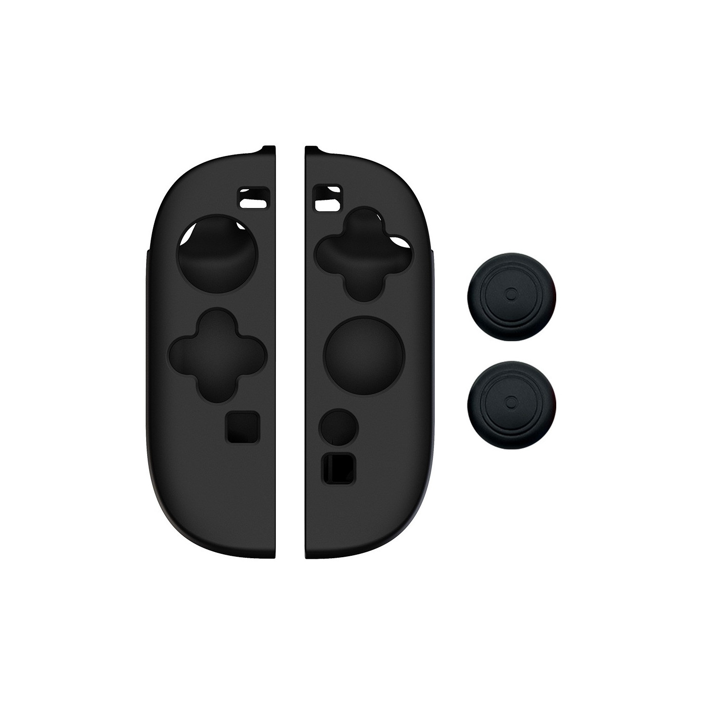 1 Pair Compatible with Nintendo Switch 2 Controllers Case Cover Protection 2 Covers - Black
