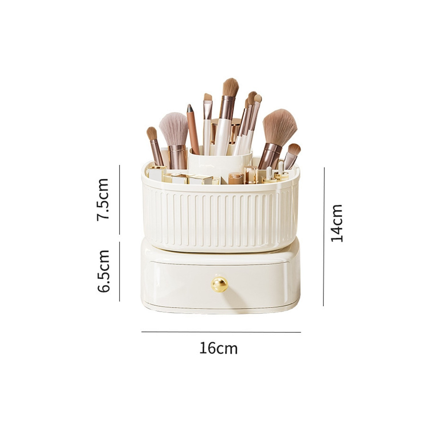 Organize Your Makeup Rotating Makeup Organizer with Drawer Storage Rack
