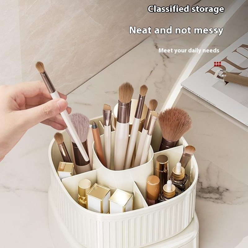 Organize Your Makeup Rotating Makeup Organizer with Drawer Storage Rack