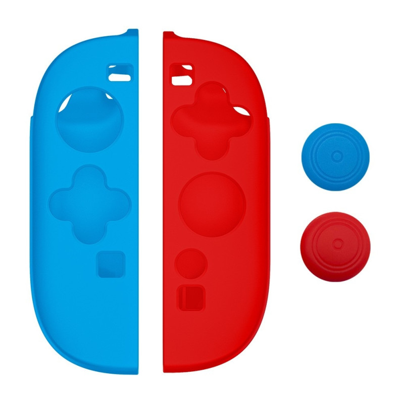 1 par kompatibel med Nintendo Switch 2 controllere etui, beskyttelsescover, 2 covers - Rød/blå