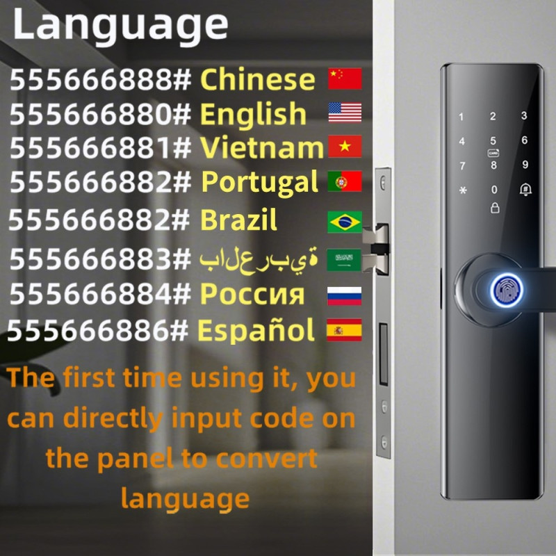 Tuya Smart Elektronisk Dørlås Fingeraftryksadgangskode - 17 cm Låsekrop