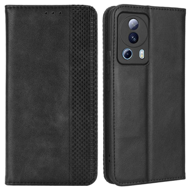 Xiaomi 13 Lite Stand Phone Case Full Protection Wallet Cover - Black