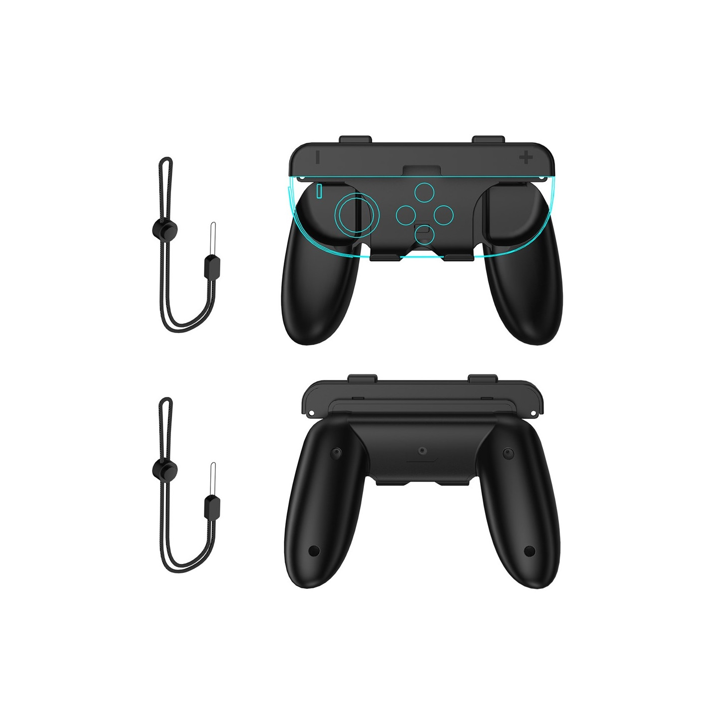 Kompatibel med Nintendo Switch 2 Joy-Con kontroll Greppset Skal Fodral - Svarta