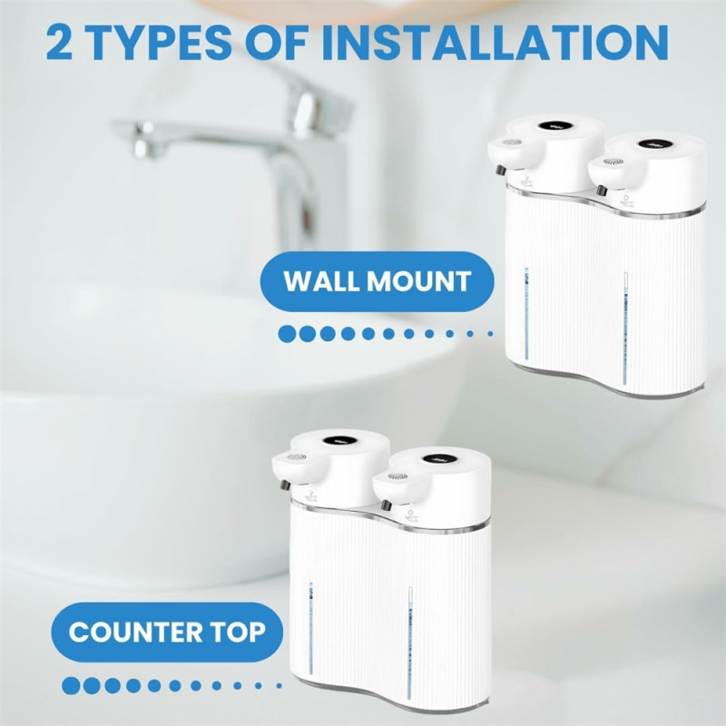 Dual Soap Dispenser Automatic Soap Pump Touchless Hand Wash for Foam + Drop