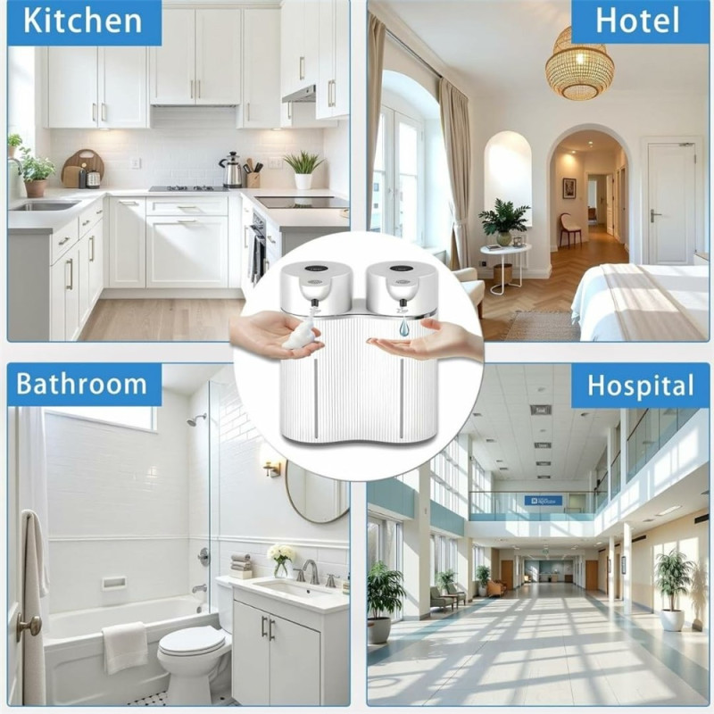 Kaksoissaippua-annostelija Automaattinen saippuapumppu Kosketusvapaa käsienpesu vaahdolle + tippalle