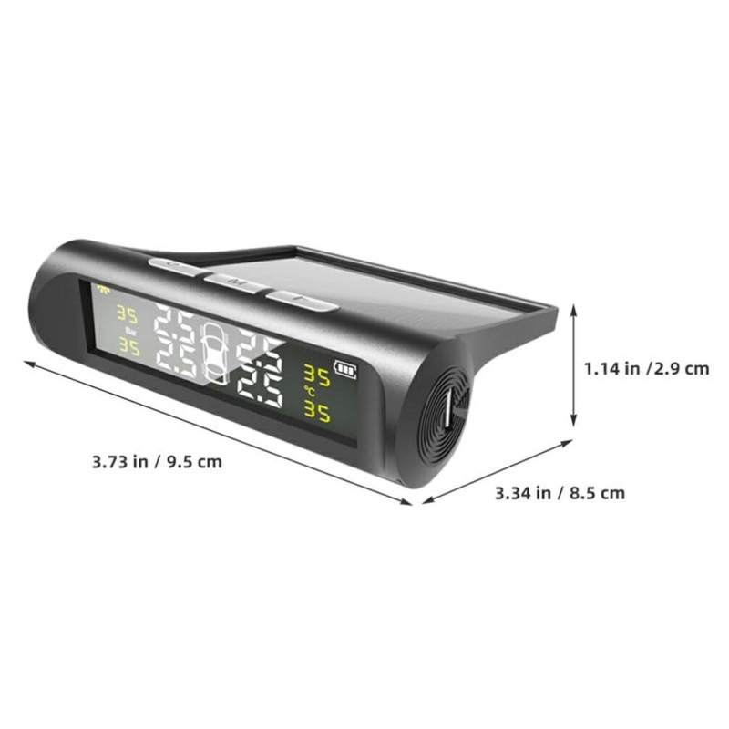 TPMS Tire Pressure Monitoring System Solar Powered Car Tire Sensor High Low Pressure Warning