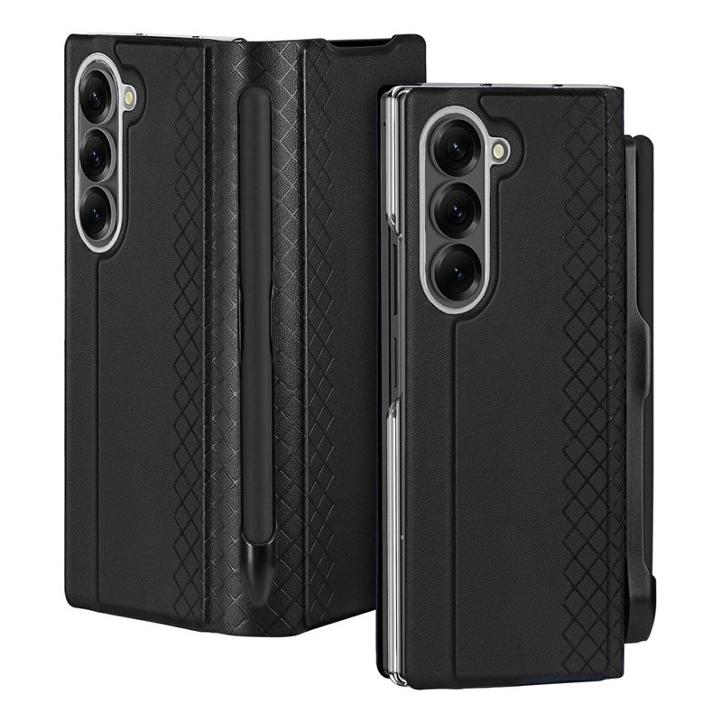 DUX DUCIS Bril-serien Til Samsung Galaxy Z Fold7 5G Etui Telefoncover med Stativ og Penholder - Sort