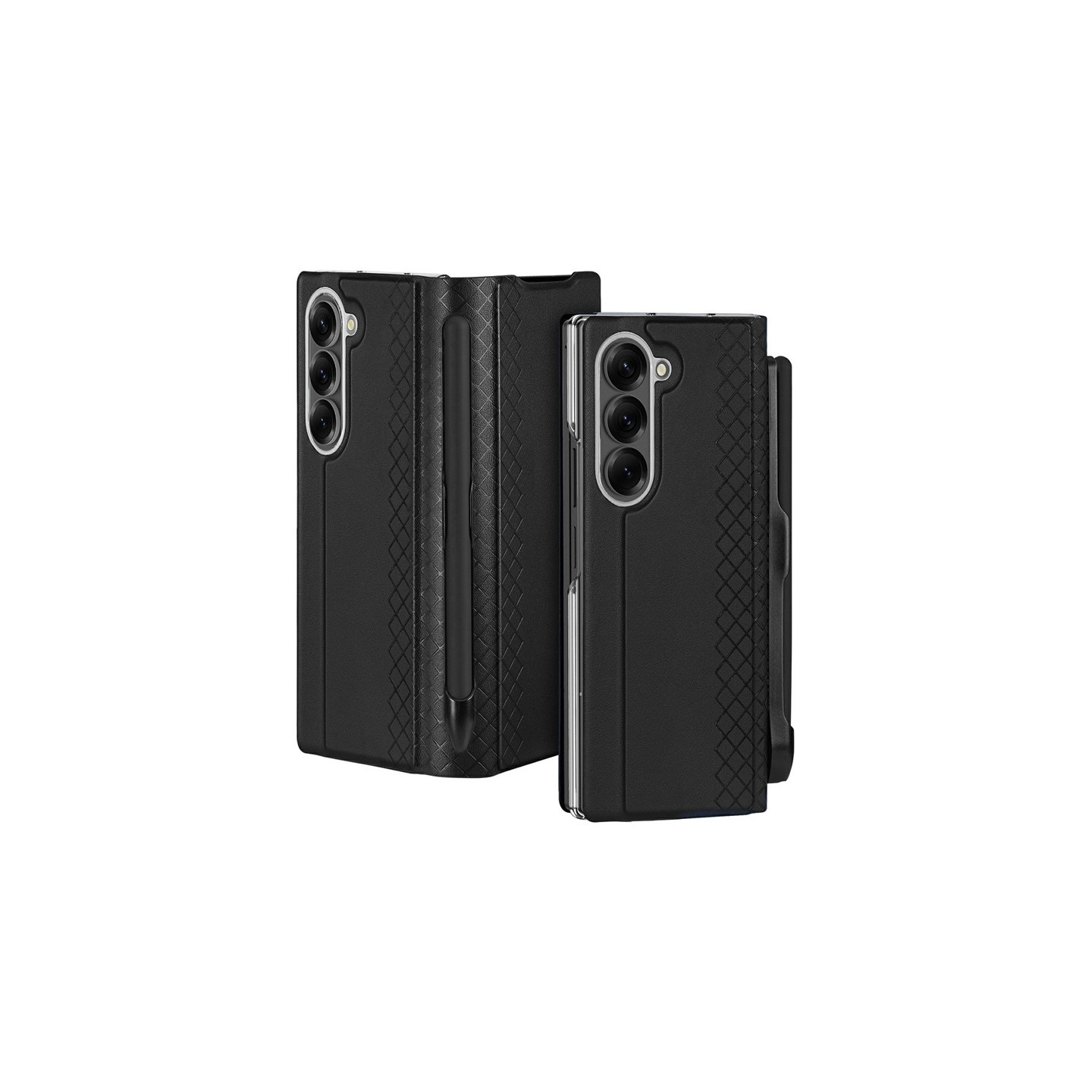 DUX DUCIS Bril Series For Samsung Galaxy Z Fold7 5G Case Stand Phone Cover with Pen Holder - Black