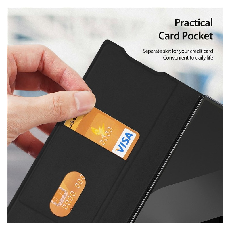 DUX DUCIS Bril Series For Samsung Galaxy Z Fold7 5G Case Stand Phone Cover with Pen Holder - Black