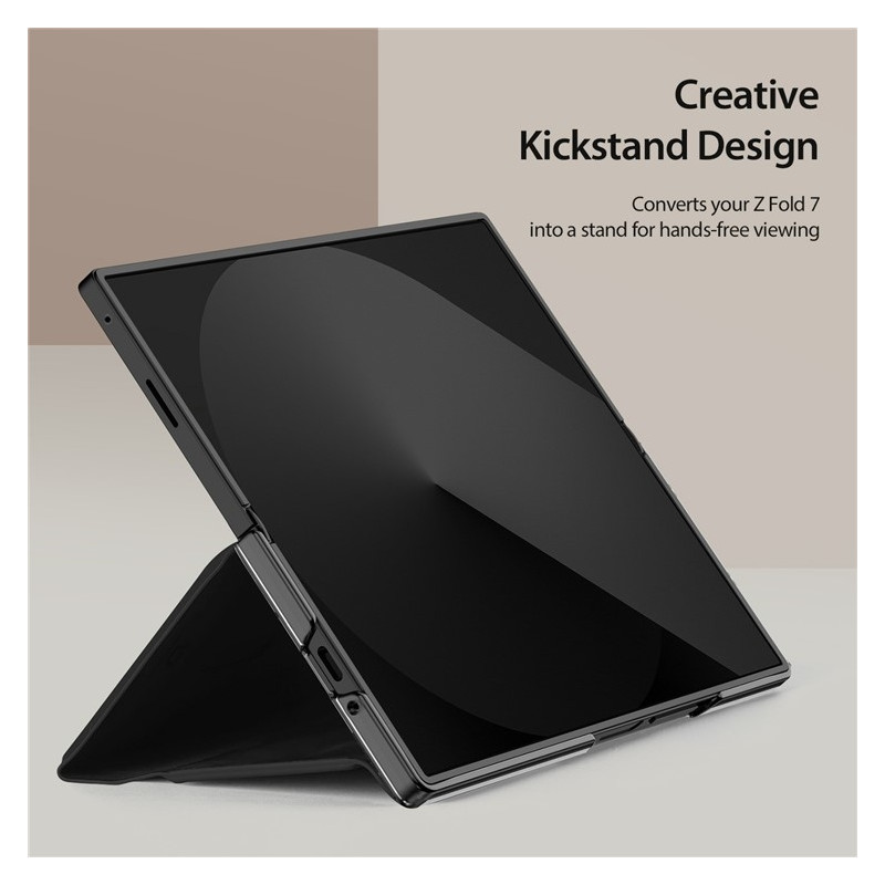 DUX DUCIS Bril-serien Til Samsung Galaxy Z Fold7 5G Etui Telefoncover med Stativ og Penholder - Sort