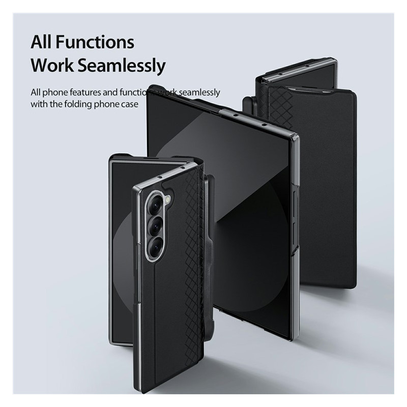 DUX DUCIS Bril-sarja Samsung Galaxy Z Fold7 5G Suojakuori Telineella ja Kynapidikkeella - Musta