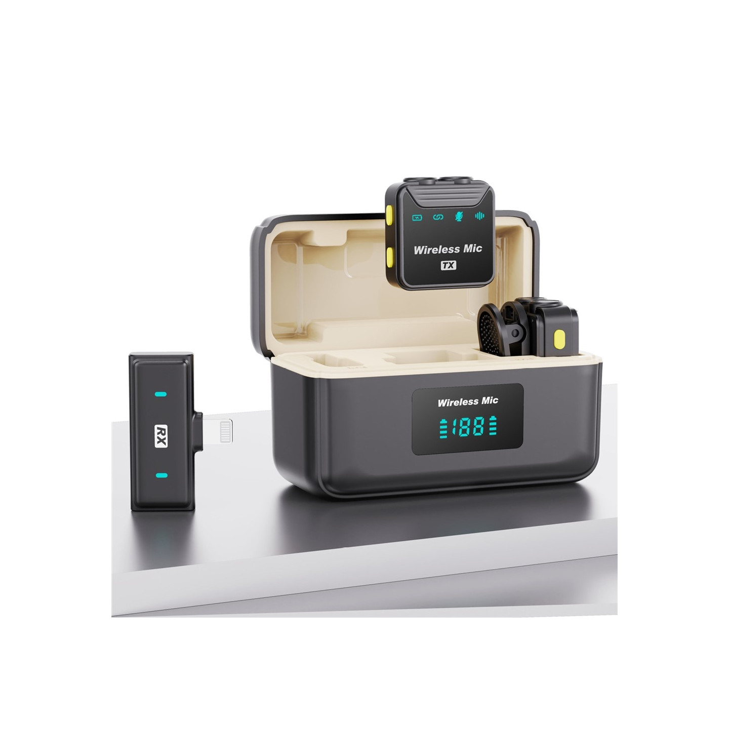 SX23 iP Mikrofon Lavalier Støydempende Trådløs 2 Mikrofoner + 1 Mottaker