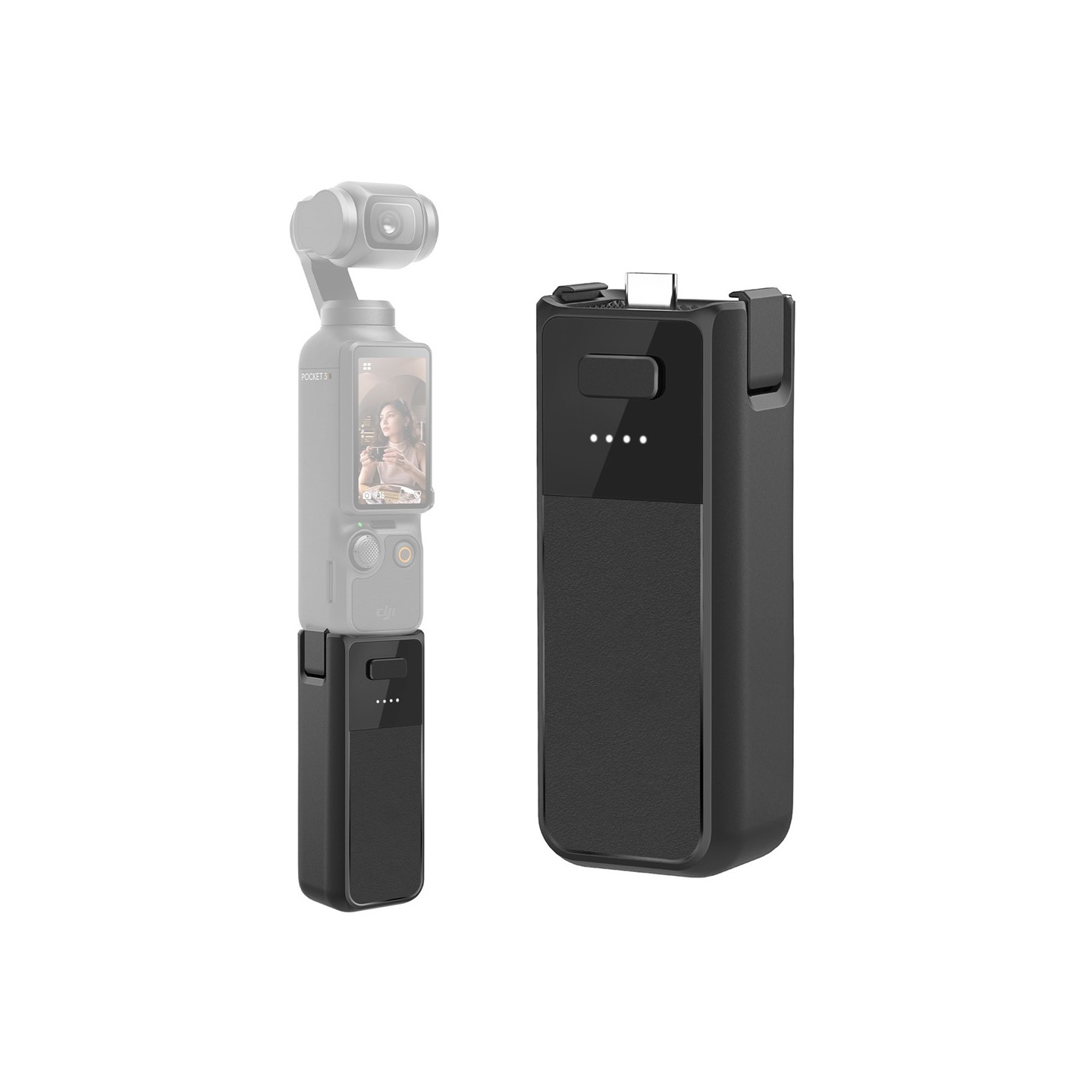För DJI Osmo Pocket 3 handhållen kamera 2800mAh batteripaket externt greppstöd