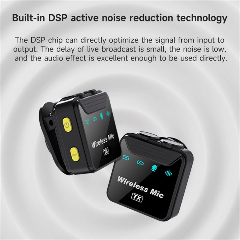 SX23 iP Mikrofon Lavalier Støjreducerende Trådløs 2 Mikrofoner + 1 Modtager