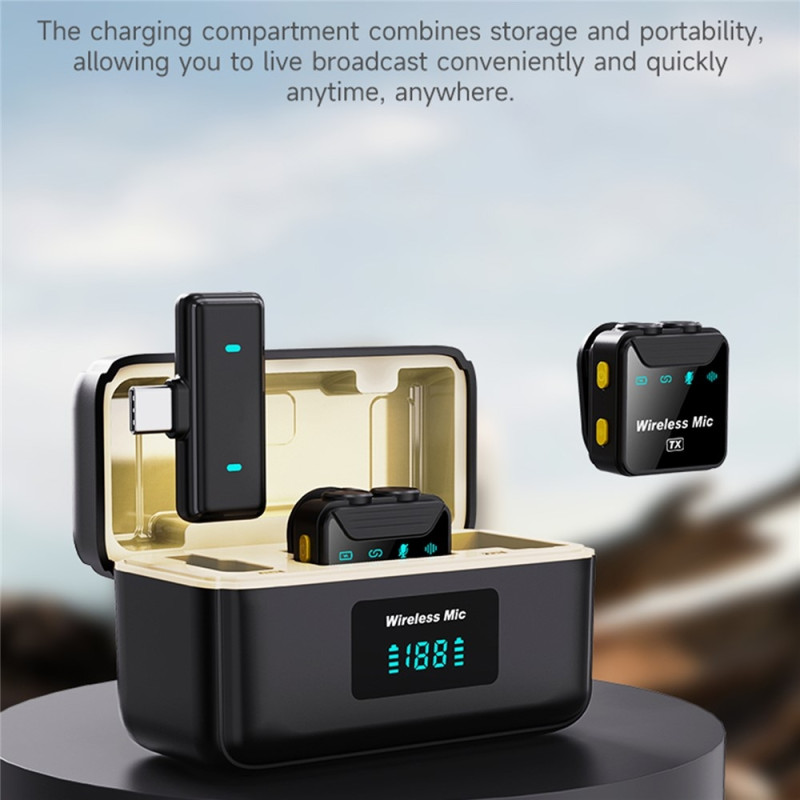 SX23 iP Microphone Lavalier Noise Cancelling Wireless 2 Microphones + 1 Receiver