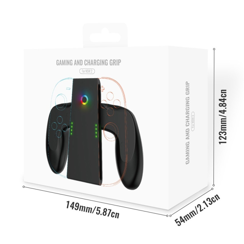 Kompatibel med Nintendo Switch 2 Joy-Con laddningsgrepp dubbel laddningsdocka