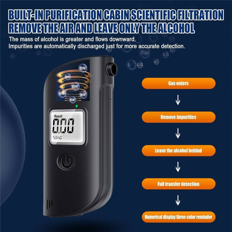 MR689 Alcohol Meter Alcohol Tester High Precision BAC Detector White LED Light