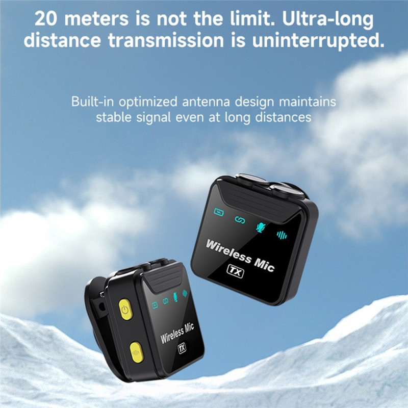 SX23 USB-C Mikrofon Lavalier Støydempende Trådløs 2 Mikrofoner + 1 Mottaker