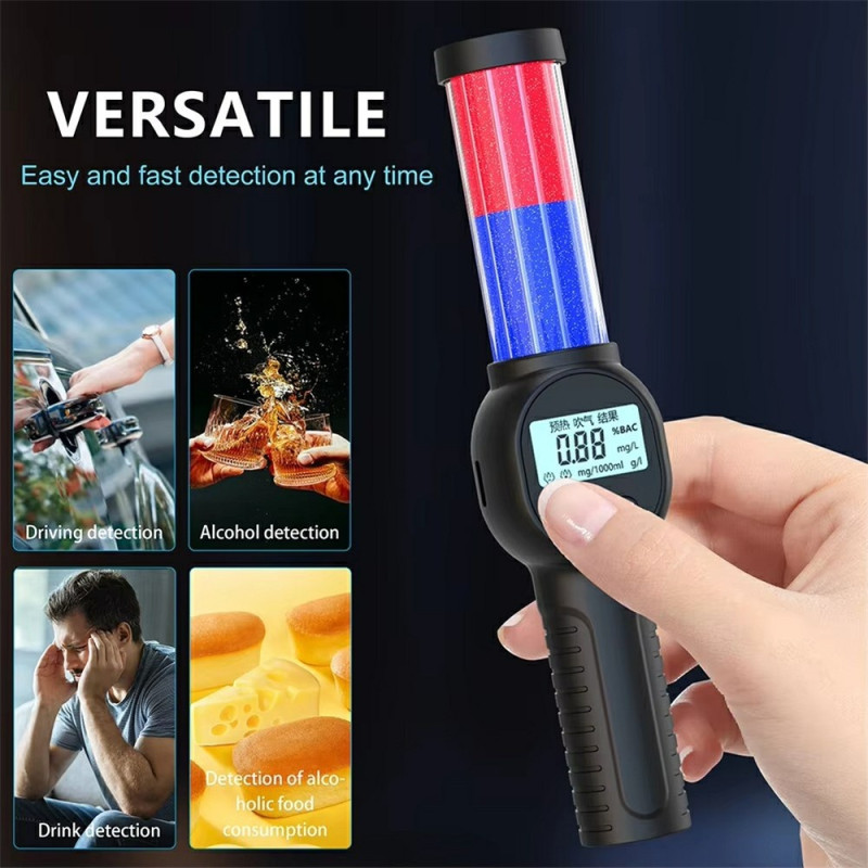 MR701 Alcohol Tester Digital Breathalyzer High Precision Detector with Sound and Light