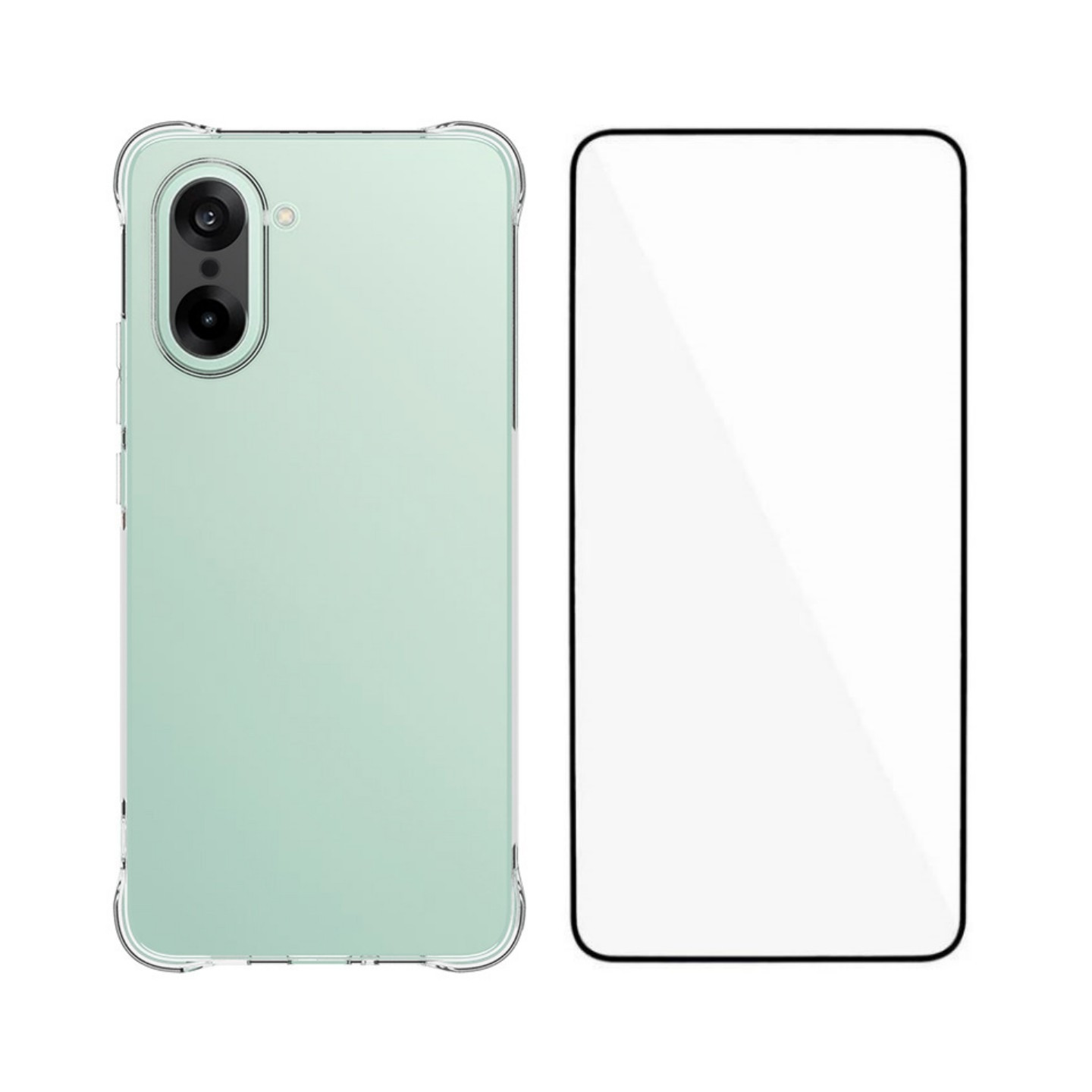 For OnePlus Nord CE5 5G Deksel TPU-telefondeksel med herdet glassbeskytter