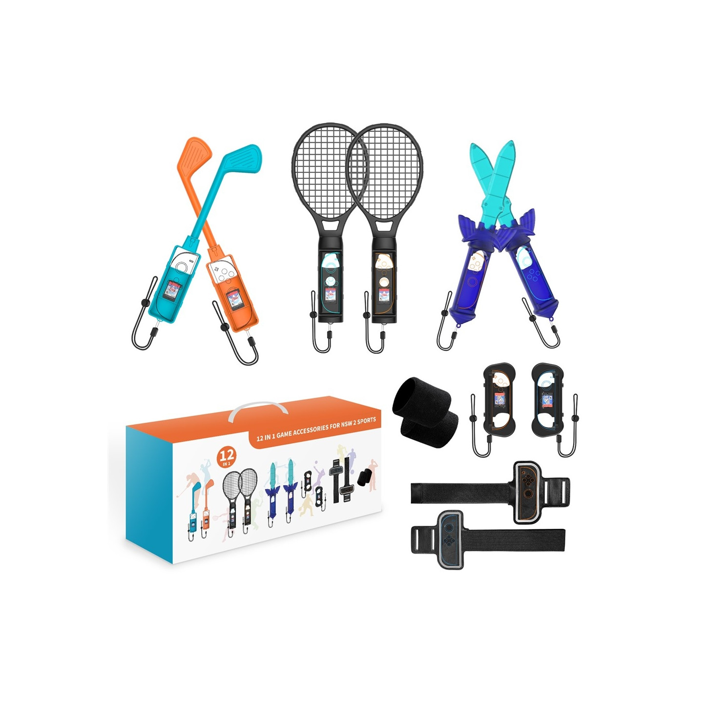 JYS-NS2277 Compatible with Nintendo Switch 2 Sports Game Accessories 12 in 1