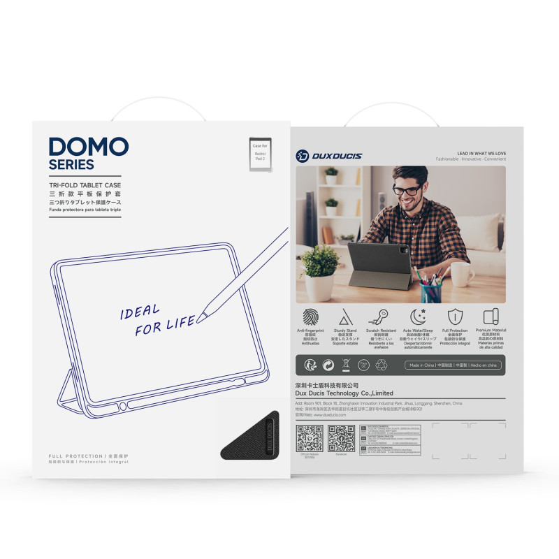 For Xiaomi Redmi Pad 2 Deksel DUX DUCIS Domo-serien Tri-fold Stativ Beskyttende Nettbrettdeksel