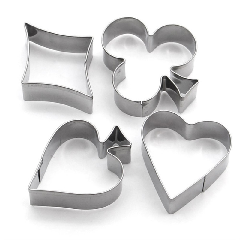 4 pcs Gingerbread cookie cutter Cookie cutter motif poker deck in stainless steel