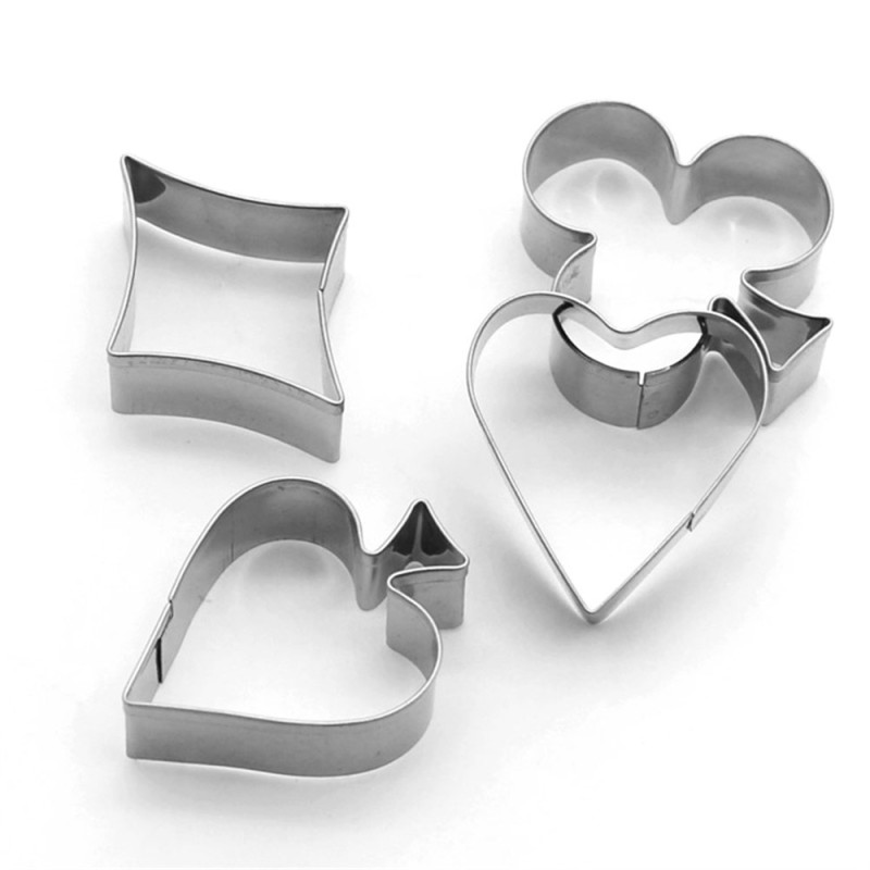 4 pcs Gingerbread cookie cutter Cookie cutter motif poker deck in stainless steel