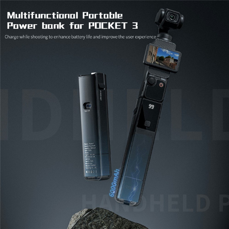 Batteripakke STARTRC til DJI Osmo Pocket 3 ladestasjon for actionkamera