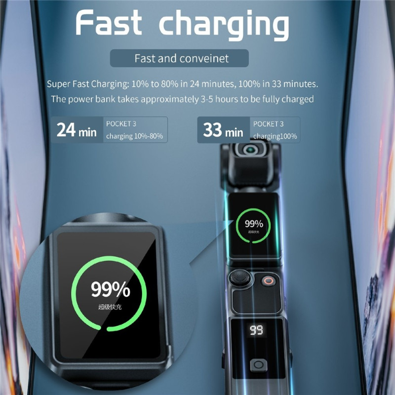 Batteripaket STARTRC För DJI Osmo Pocket 3 Laddning Actionkamera Powerbank