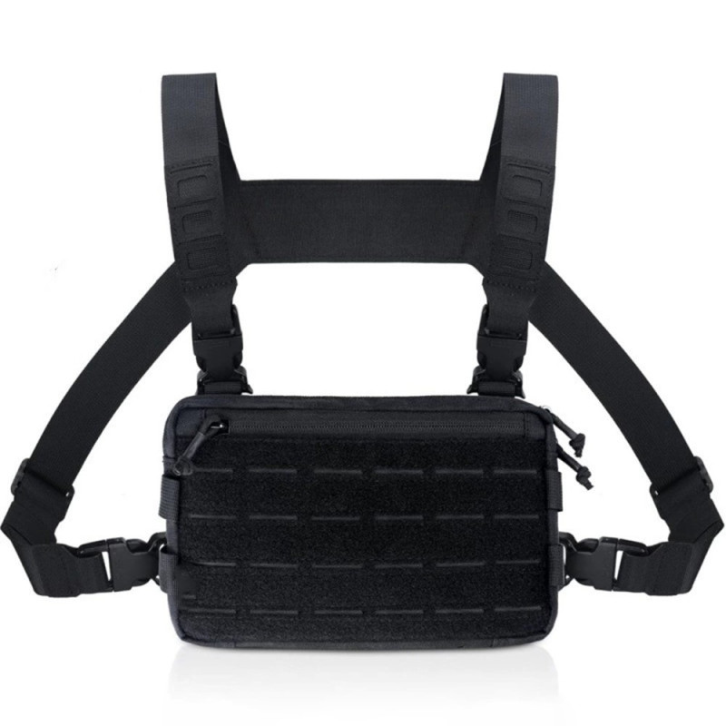 Tactical Vest Chest Bag Oxford Cloth Bag Hunting Molle Survival Bag - Black