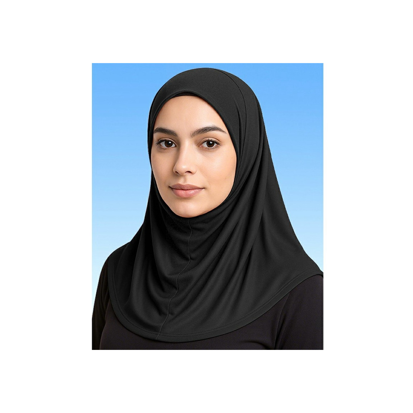 Muslimsk hovedtørklæde hijab åndbar mælkesilke hovedbeklædning - sort