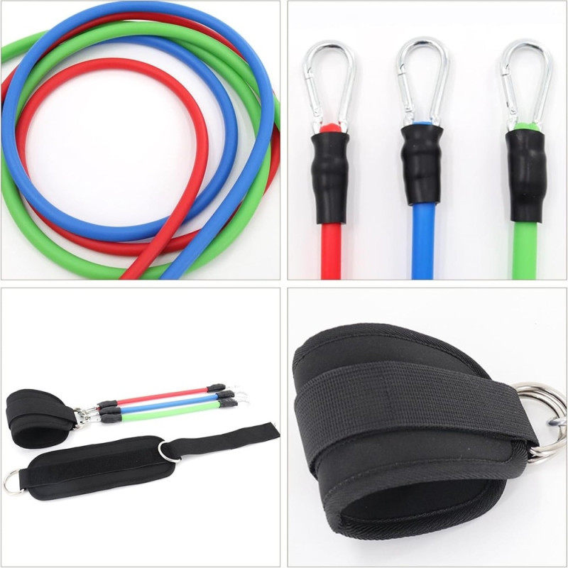 1 par ankelstropper med 3 motstandsbånd for ben- og rumpeøvelser Trening hjemme