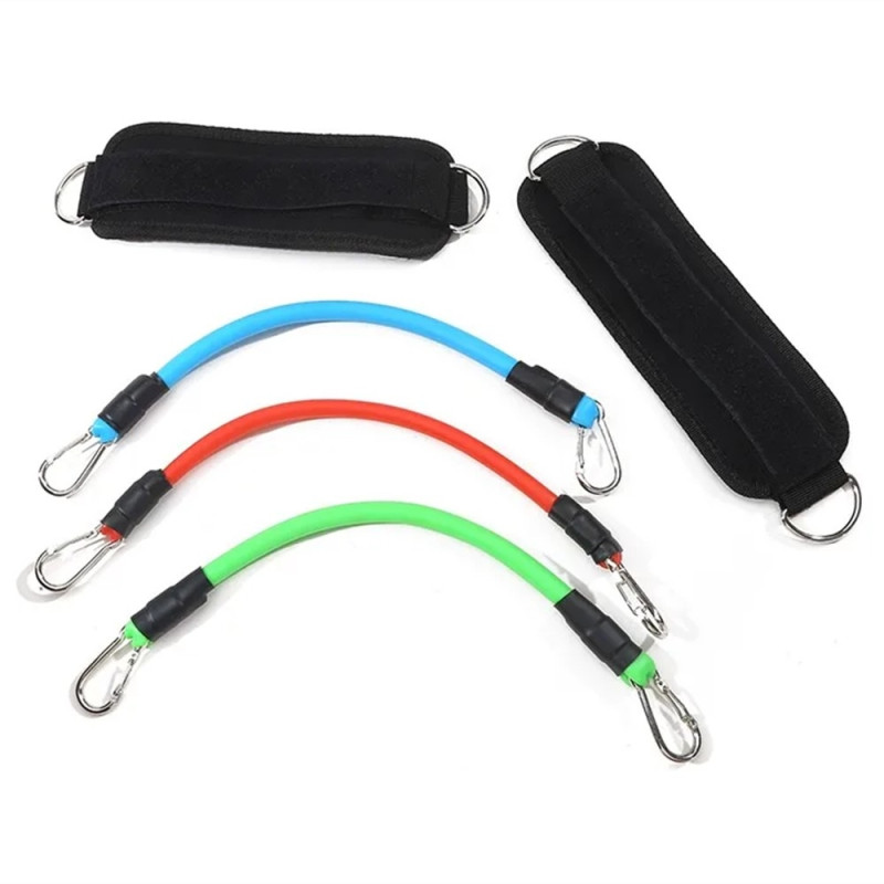 1 pair of ankle straps with 3 resistance bands for leg and butt exercises Workout at home