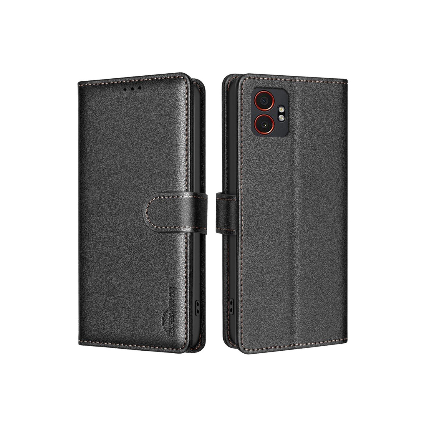 BINFEN COLOR For Samsung Galaxy XCover7 Pro Lommebok RFID-blokkerende Telefondeksel