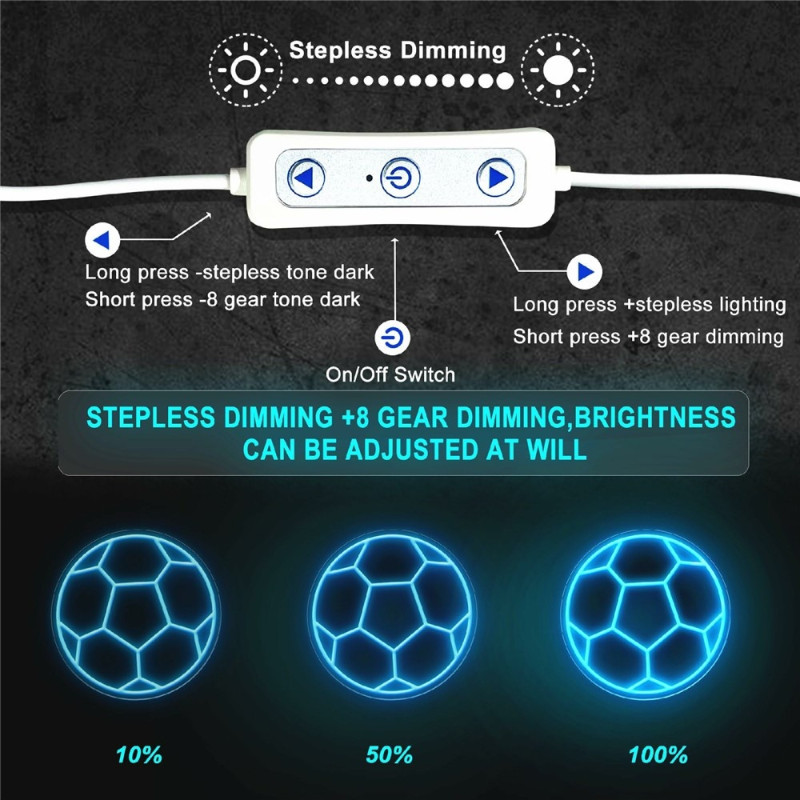 LED-fotbollsskylt med neonmotiv, USB-driven sportatmosfärlampa, 32x32cm