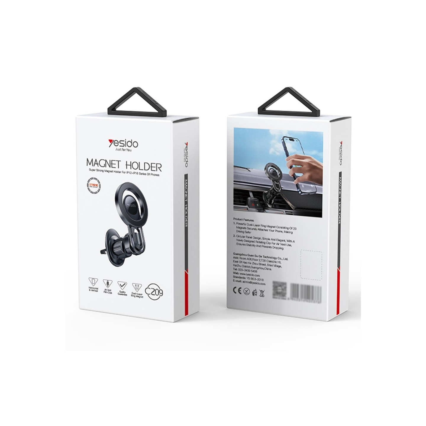 YESIDO Mobile Holder Magnetic Phone Holder Car Compatible with MagSafe