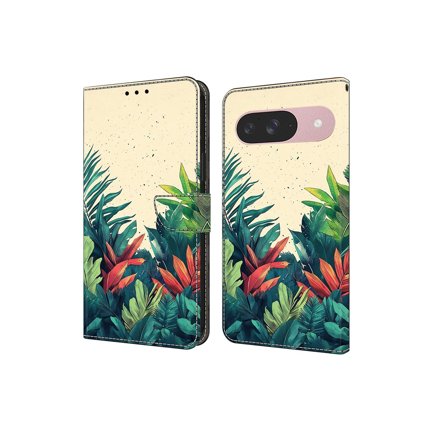 Google Pixel 10 Pro / 10 / 9 Pro / 9 Lompakkokotelo Kuvioitu PU-luomu Flip Teline Puhelinsuojus