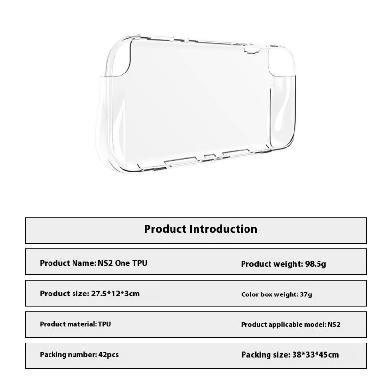 Kompatibel med Nintendo Switch 2 TPU beskyttelsesetui stødsikker skal - gennemsigtig