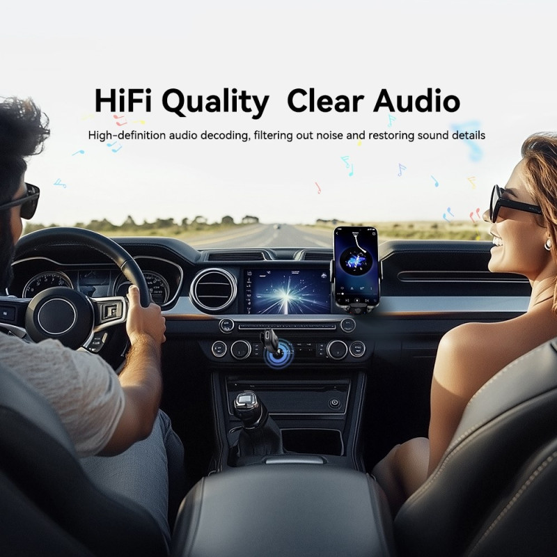 ESSAGER Lydmottaker Trådløs Sender med Mikrofon Klips-på Bluetooth-Adapter