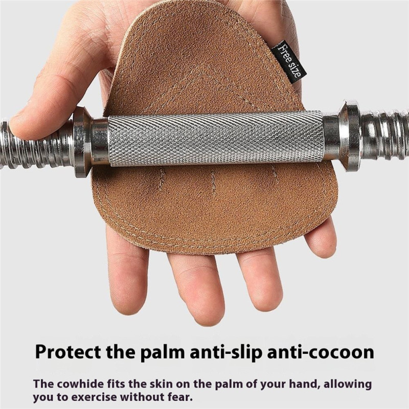 Pull-ups grebspuder læderhåndfladebeskytter fitnesshandsker til vægtløftning